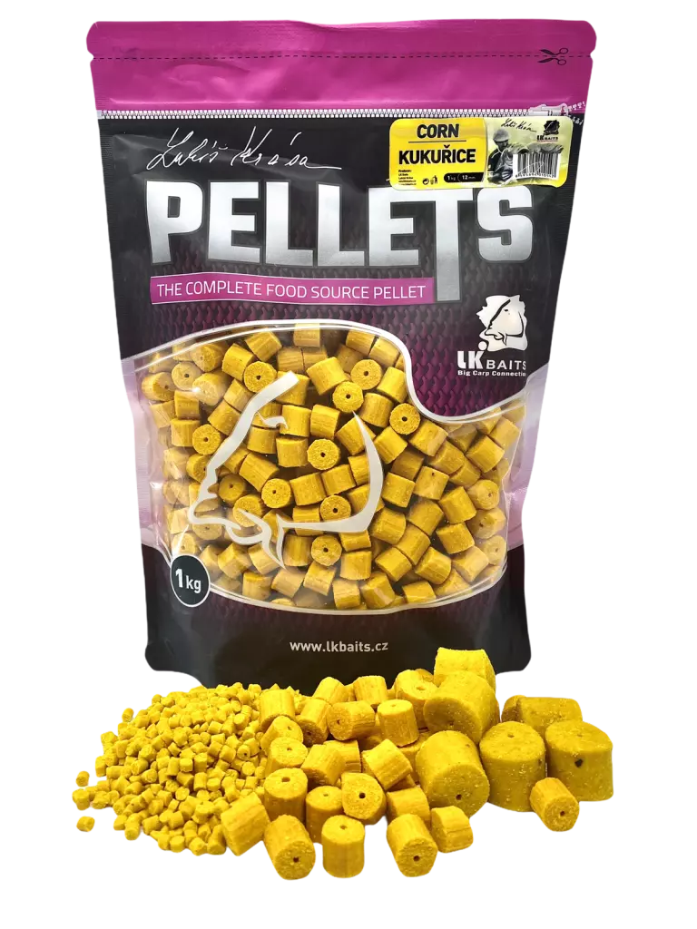 LK Baits Kukuřičné Pelety - Corn Pellets 1kg, 12mm