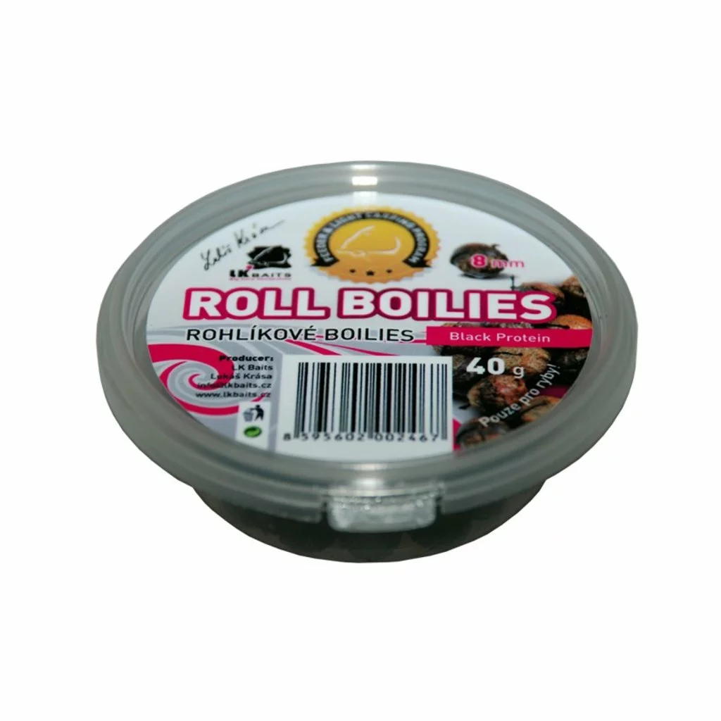 LK BAITS Rohlíkové boilies Black Protein 8mm