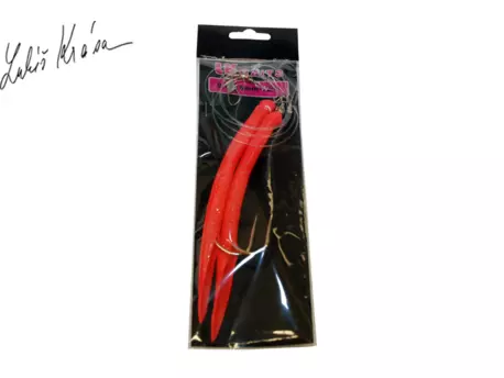 LK Baits Návazec na tresky 12/0 14cm Glitter Lumino Red/Červený