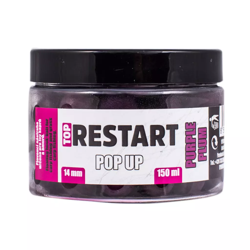 LK Baits Pop-up Top ReStart Purple Plum 14mm 150ml +dip