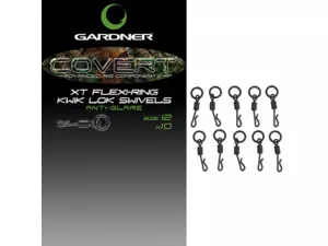 GARDNER Obratlíky Covert XT Flexi-Ring Kwik Lok Swivels, vel. 12 