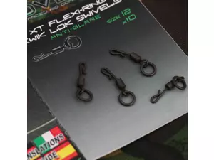 GARDNER Obratlíky Covert XT Flexi-Ring Kwik Lok Swivels, vel. 12 