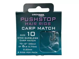 DRENNAN Návazce Pushstop H'Rig Carp Match vel.10 / 6lb