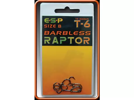 ESP Háček Raptor T6 Barbless vel.8, 10 ks