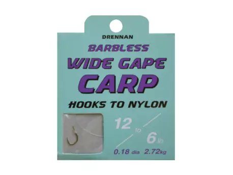 DRENNAN Návazce Wide Gape Carp Barbless vel. 10 / 7lb