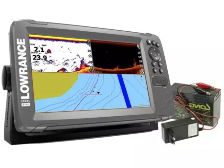 Lowrance Echolot HOOK² 9 se Sondou Splitshot + baterie a nabíječka ZDARMA