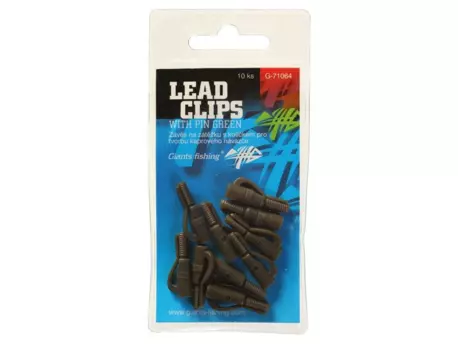 GIANTS FISHING Závěs na zátěžku Lead clips with pin Green/10pc