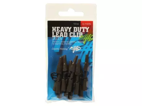 GIANTS FISHING Boční závěs kovový Heavy Duty Lead Clip Green, 10ks