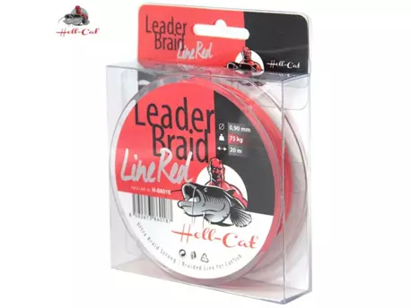 Hell-Cat Návazcová šňůra Leader Braid Line Red 0,90mm, 75kg, 20m