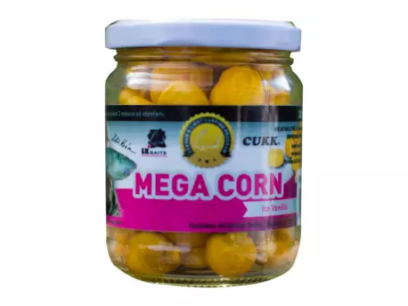 LK Baits MEGA CORN Ice Vanilla  - Obří kukuřice Vanilka 220ml