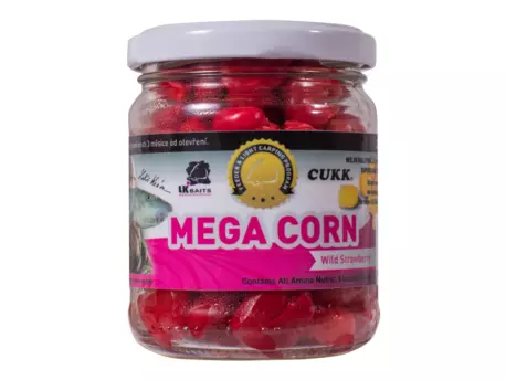 LK Baits MEGA CORN Wild Strawberry - Obří kukuřice Lesní jahoda 220ml 