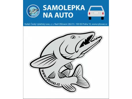 Samolepka na auto - štika