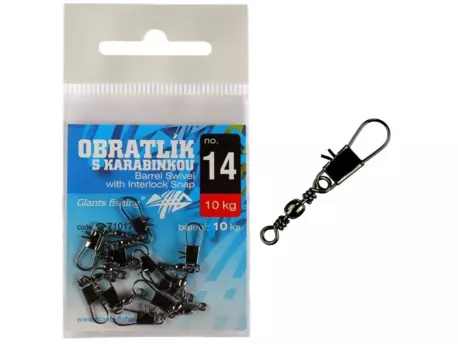 GIANTS FISHING Obratlík s karabinkou Barrel Swivel with Interlock Snap