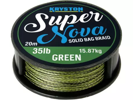 Kryston pletené šňůrky - Super Nova solid braid zelený 15lb 20m