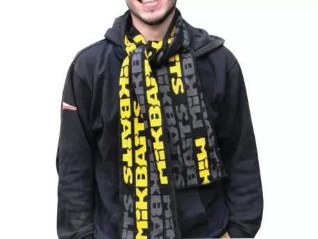 Mikbaits oblečení - Šála černo/šedo/žlutá VÝPRODEJ