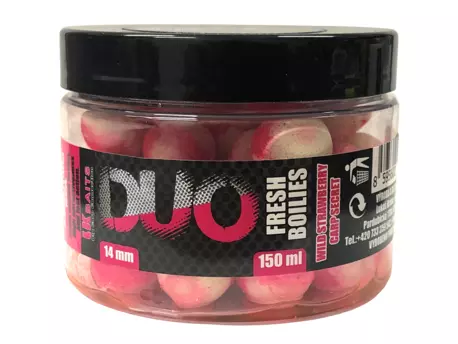 LK Baits DUO X-Tra Fresh Boilies Wild Strawberry-Carp Secret 14mm 150ml